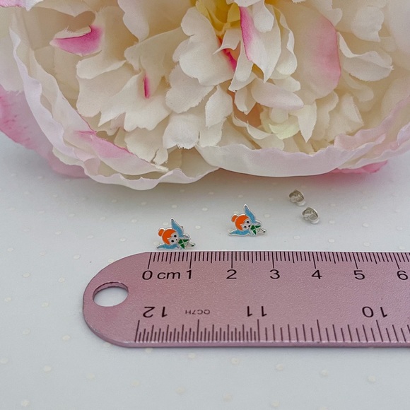 925 Sterling silver fairy stud earrings - Picture 3 of 4